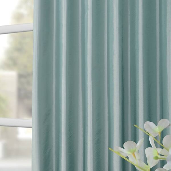 Shop Exclusive Fabrics Faux Silk Taffeta 96 Inch Blackout Curtain