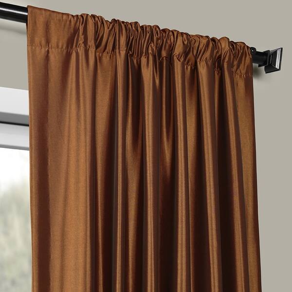 Shop Exclusive Fabrics Faux Silk Taffeta 96 Inch Blackout Curtain