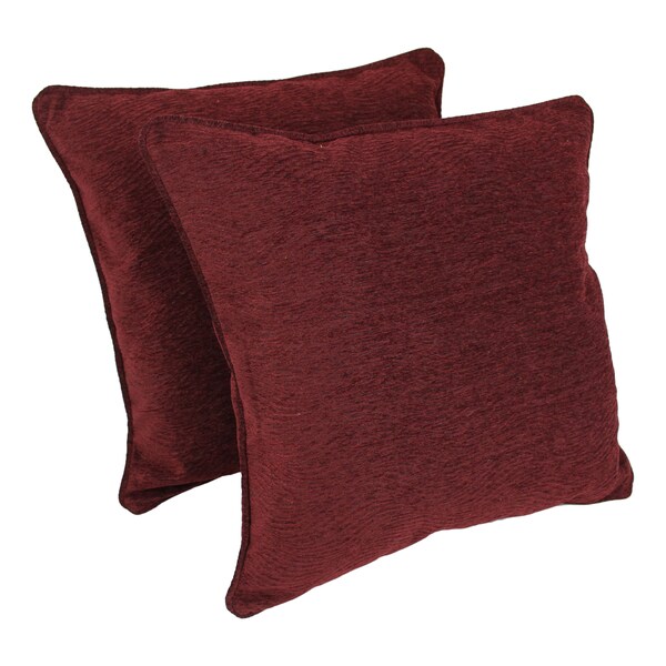 Blazing Needles 25 Inch Double Corded Patterned Jacquard Chenille Square Floor Pillows with Inserts Set of 2