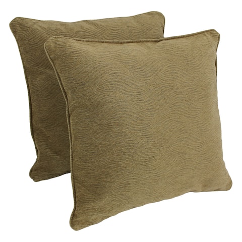 Blazing Needles 25-inch Champagne Chenille Square Throw Pillows (Set of 2)