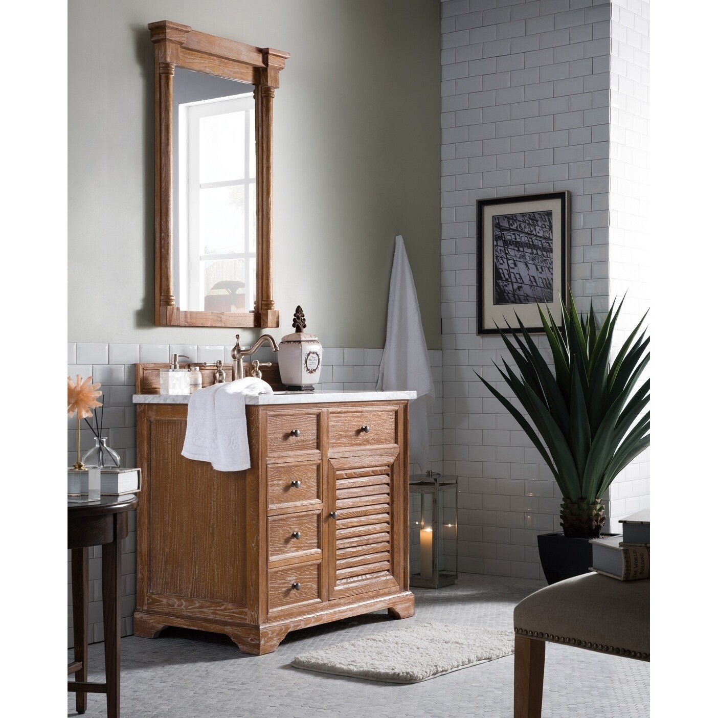 Savannah 36 Single Vanity Cabinet Driftwood Overstock 9740174