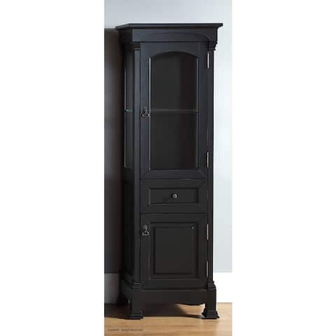 Brookfield Linen Cabinet, Antique Black by James Martin Vanities - 20.5" W x 16.3" D x 65" H