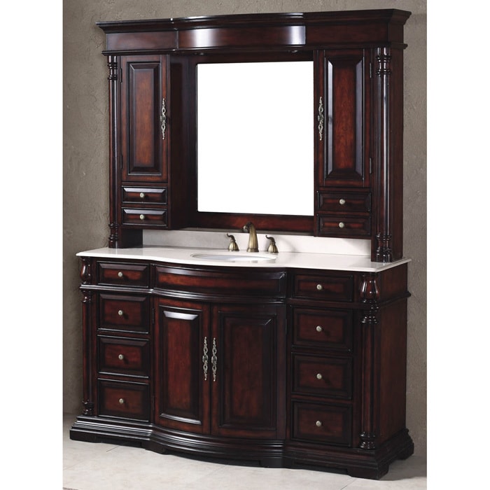 James Martin Dover 62-Inch Antique Cherry Single Vanity - Overstock - 9740239