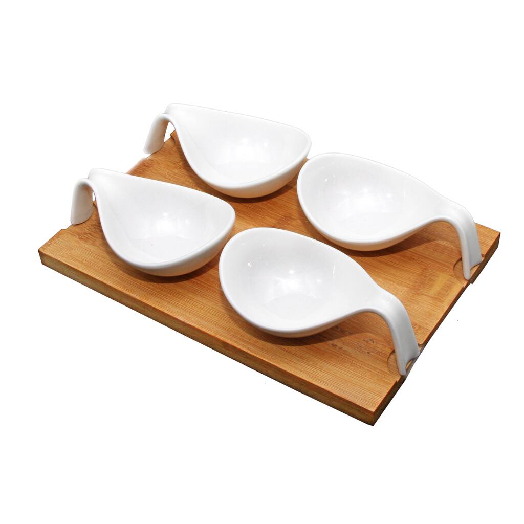 IMPULSE! Bilbao White Porcelain Snack Set