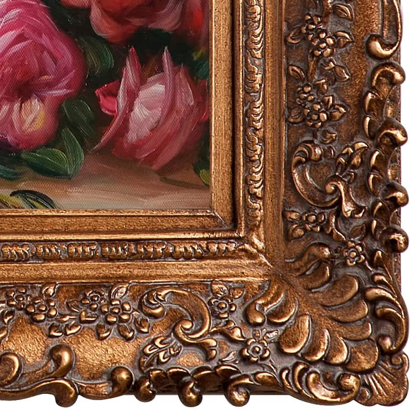 La Pastiche Pierre-Auguste Renoir 'Discarded Roses' Hand-painted Framed Canvas Art