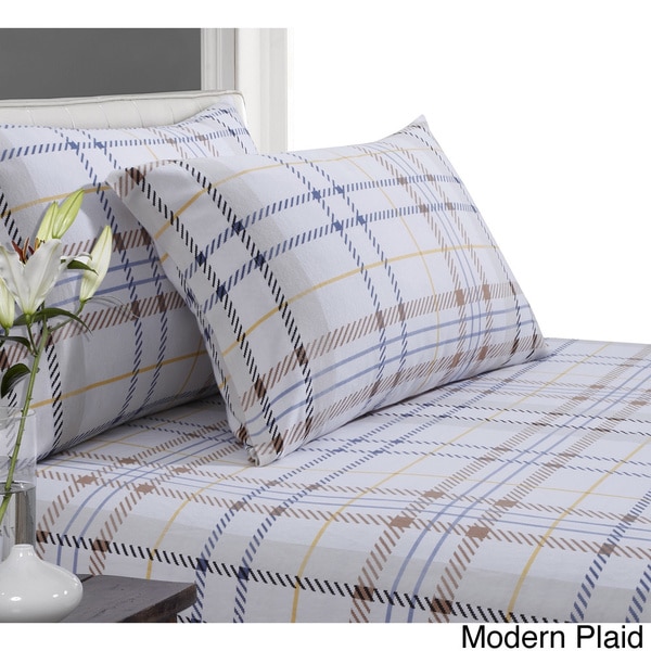 Queen C... Cotton Flannel Extra Deep Pocket Sheet Set with Oversize Flat Sheet