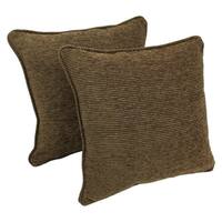 Blazing Needles 18-inch 'Vermont' Jacquard Chenille Square Throw Pillows with Inserts (Set of 2)