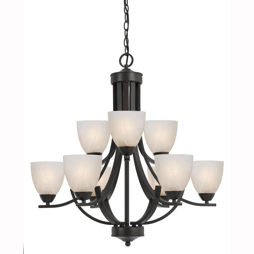 Value Collection 8002 Lumenno International Transitional 9-light Bronze Chandelier - Chandeliers For Bedrooms by Overstock.com