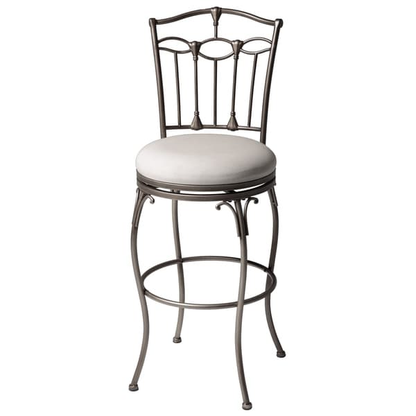 Leggett & Platt Concord Metal Barstool with Linen Upholstered Swivel-Seat