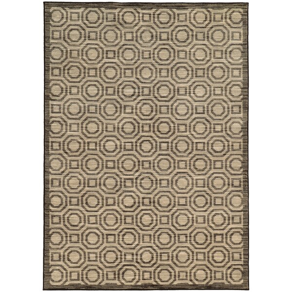 Two Tone Geometric Charcoal/ Grey Rug (9'10 X 12'10) - 9'10" x 12'10"