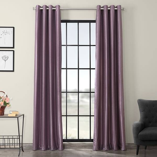 Shop Exclusive Fabrics Textured Dupioni Faux Silk 96 Inch Blackout