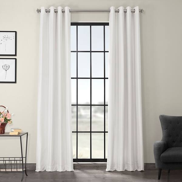 Shop Exclusive Fabrics Textured Dupioni Faux Silk 96 Inch Blackout