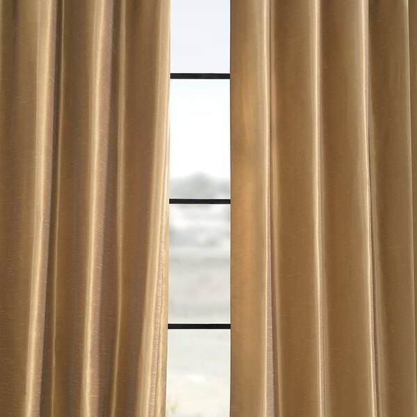Shop Exclusive Fabrics Textured Dupioni Faux Silk 96 Inch Blackout