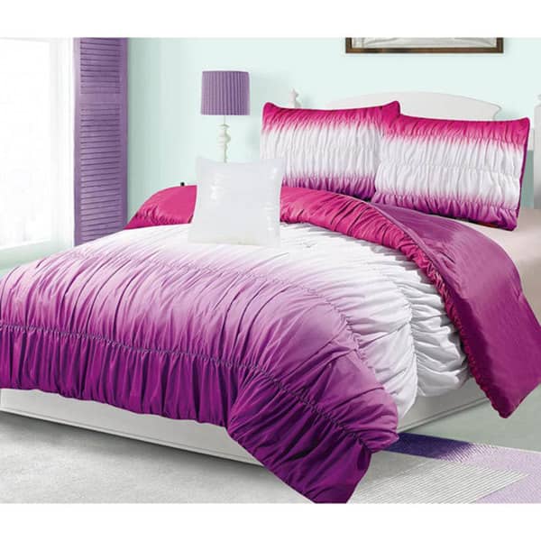 Shop Hadley Ruched 4 Piece Comforter Set Overstock 9741698