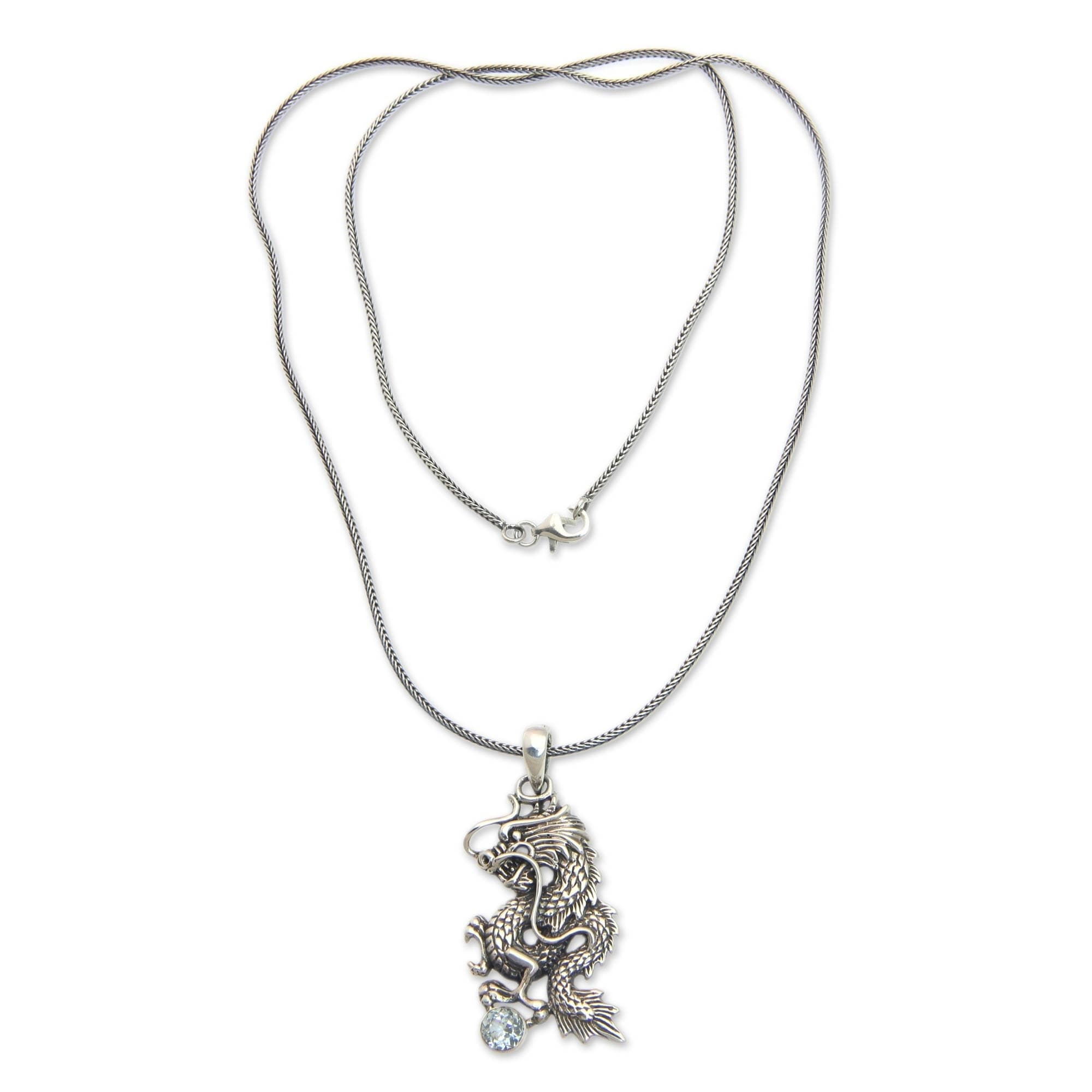 18-Inch Rhodium Plated Necklace with 6mm Light Rose Birthstone Beads and Sterling Silver Maria Stein Charm.