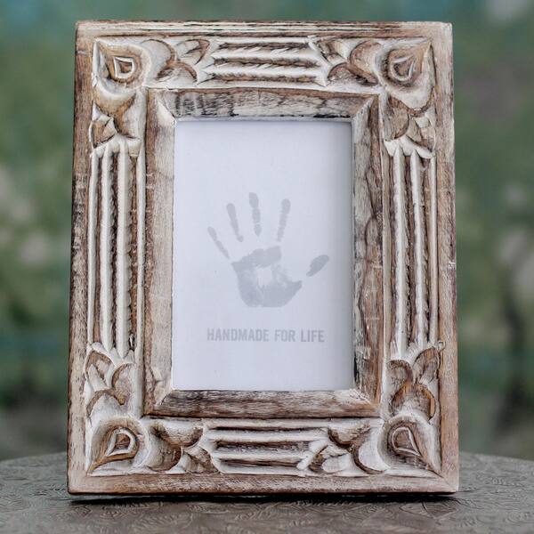 Foreside Home & Garden Distressed 4x6 Three Photo Frame Gray Wood, MDF & Glass