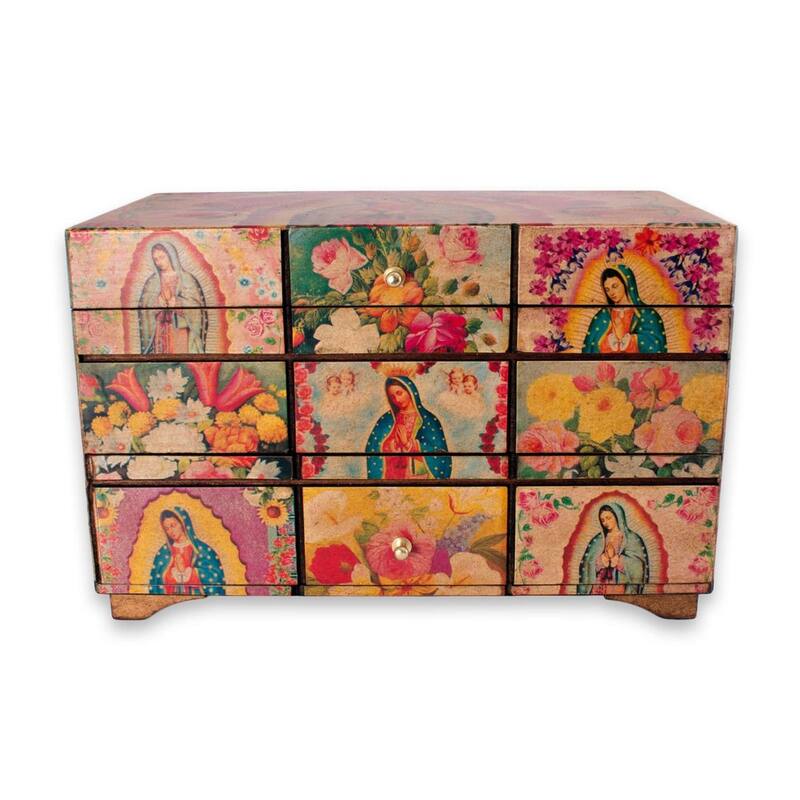 Pinewood 'A Bouquet for My Guadalupe' Decoupage Box - 9.75"x6.5"
