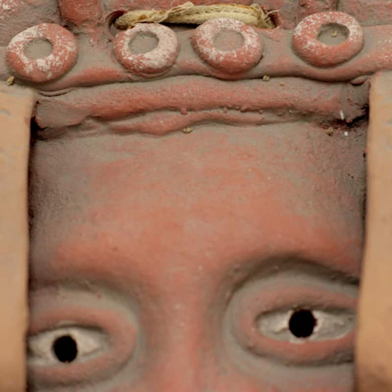 Handmade Ceramic 'Three Ages of Man' Mask (Mexico)