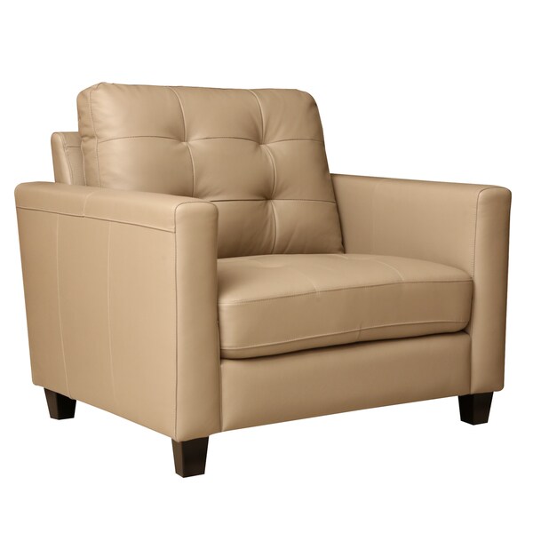 Abbyson Leona Top Grain Leather Armchair