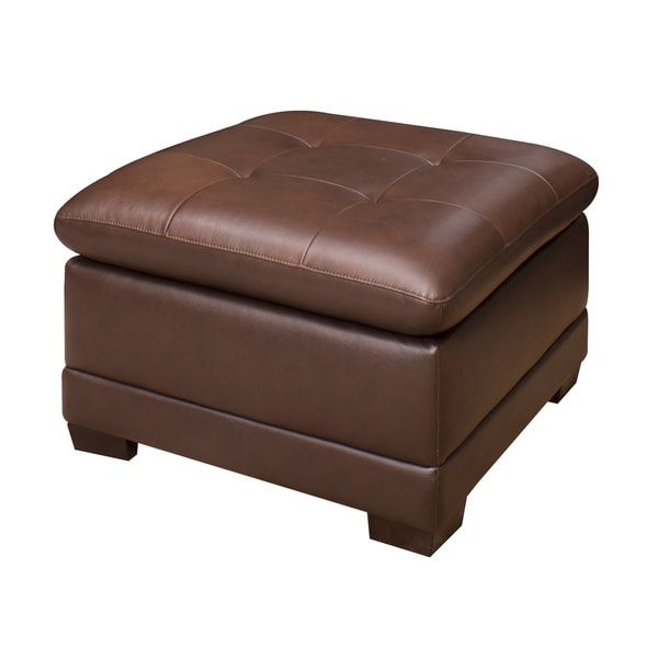 ABBYSON LIVING Cooper Top Grain Leather Ottoman   16919264  