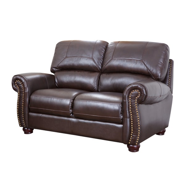 ABBYSON LIVING Broadway Premium Top grain Leather Reclining Loveseat