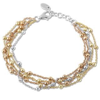 Tri Color Bracelets Find Great Jewelry Deals Ping At La Preciosa Tri Color Sterling Silver 5 Strand Beads Bracelet