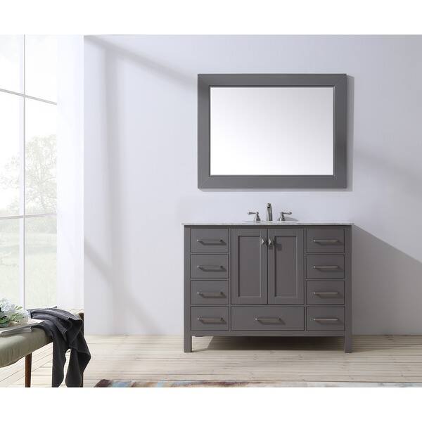 Malibu Gray Single Sink Bathroom Vanity With 47 Inch Mirror Malibu Gray Single Sink Bathroom Vanity