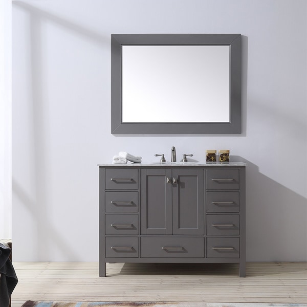 Shop Malibu Gray Single Sink Bathroom Vanity With 47-inch Mirror - Free ...