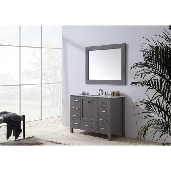 Shop Malibu Gray Single Sink Bathroom Vanity With 47 Inch Mirror