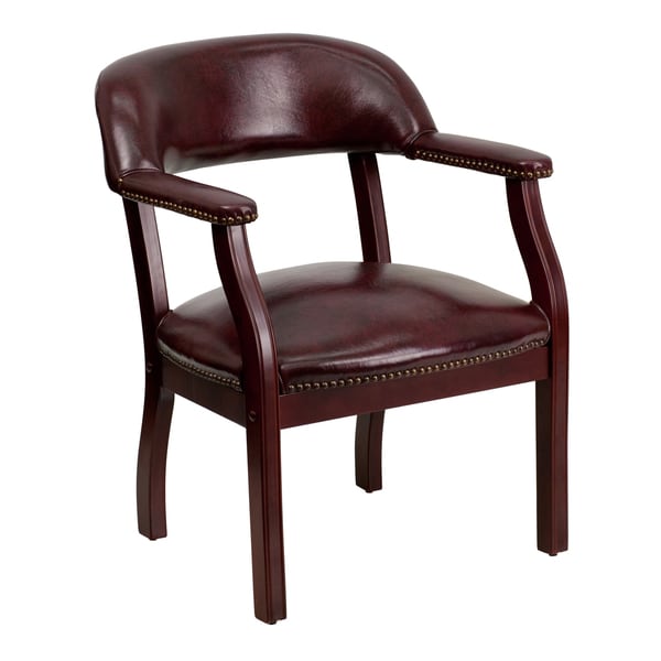 Offex Oxblood Vinyl Luxurious Conference Chair