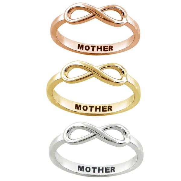Eternally Haute Sterling Silver 'Mother' Sentiment Infinity Ring