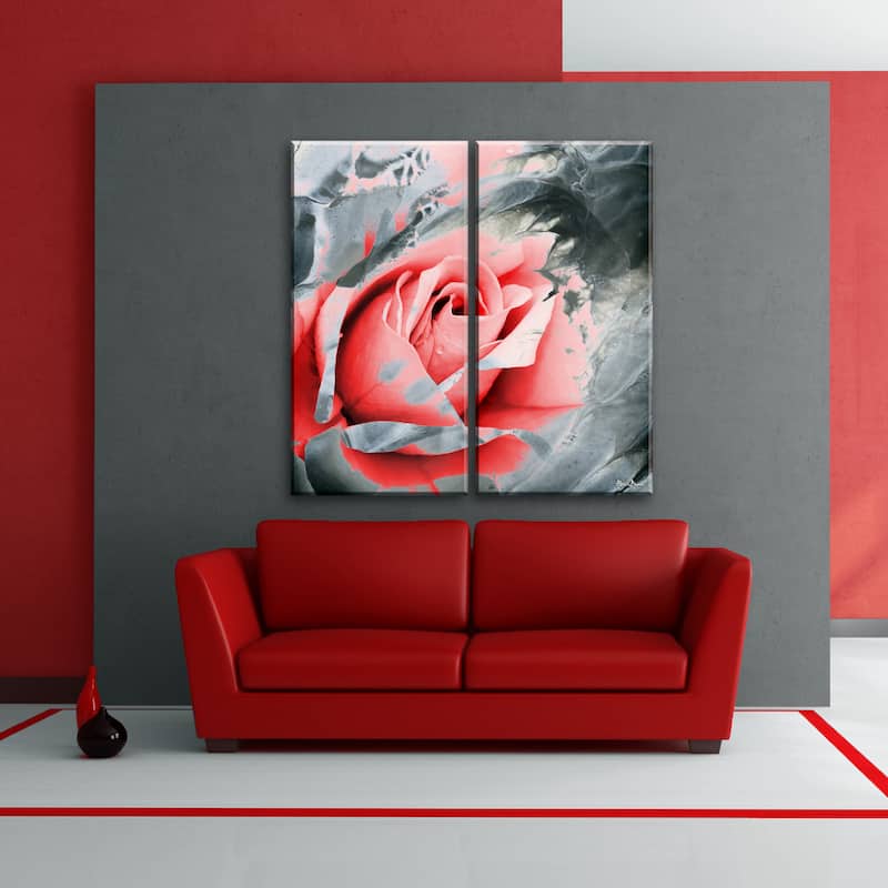 Ready2HangArt 'Painted Petals XLVII-B' Canvas Wall Art