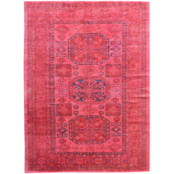 Hand knotted Transtional Pink Tabriz Oriental Wool Area Rug (5 x 69)