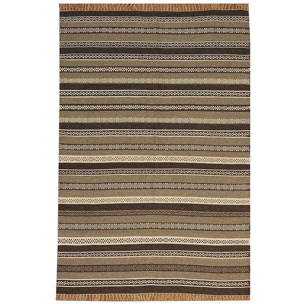 Hand woven Reversible Durie Kilim Flat Weave Wool Rug (4 x 6