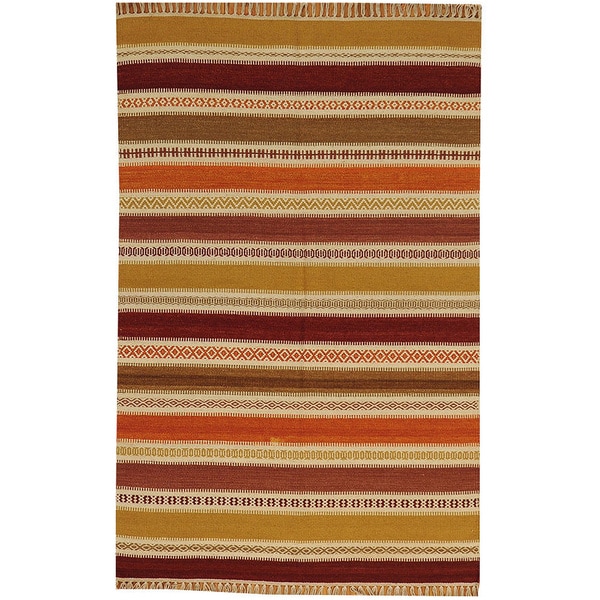Hand woven Colorful Durie Kilim Flat Weave Wool Area Rug (4 x 6)