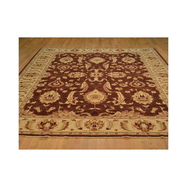 Hand Knotted Oushak Chocolate Brown Oriental Rug Wool Area Hand Knotted Oushak Chocolate Brown
