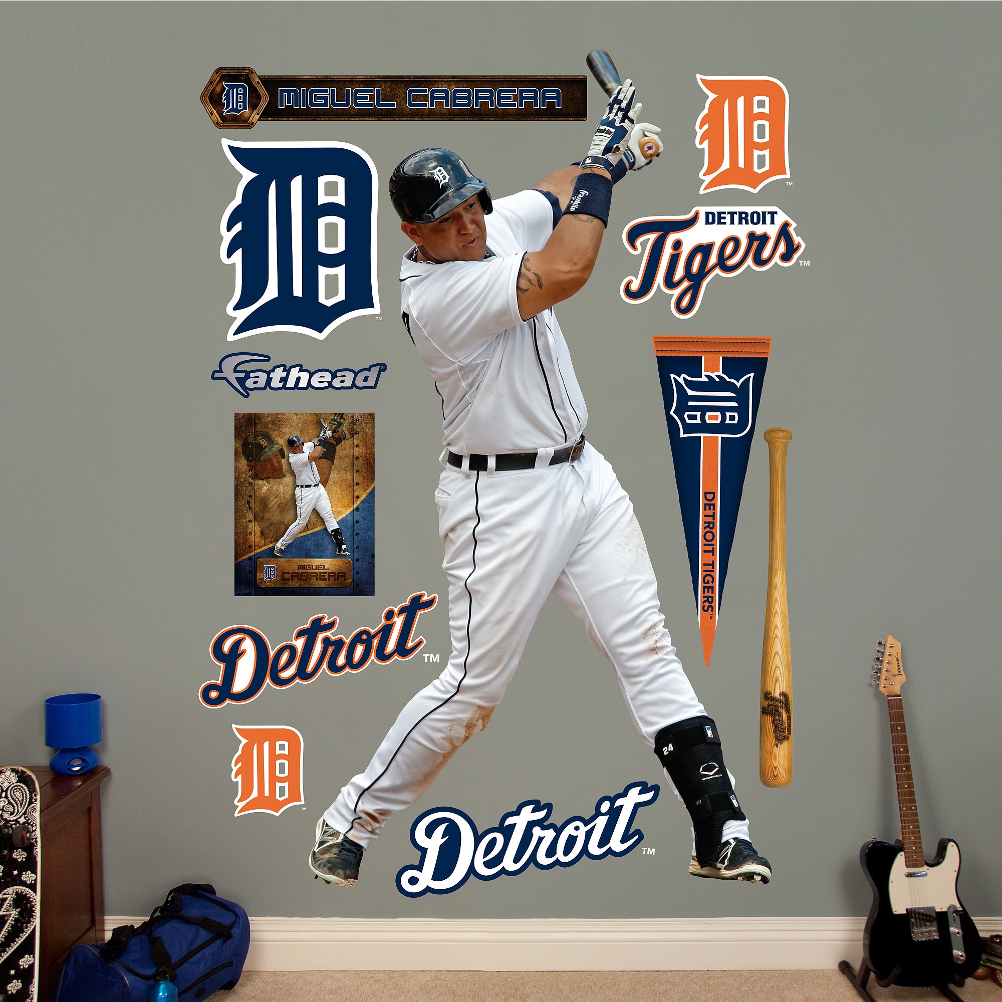 Fathead Miguel Cabrera Detroit Tigers Giant Removable Wall Mural