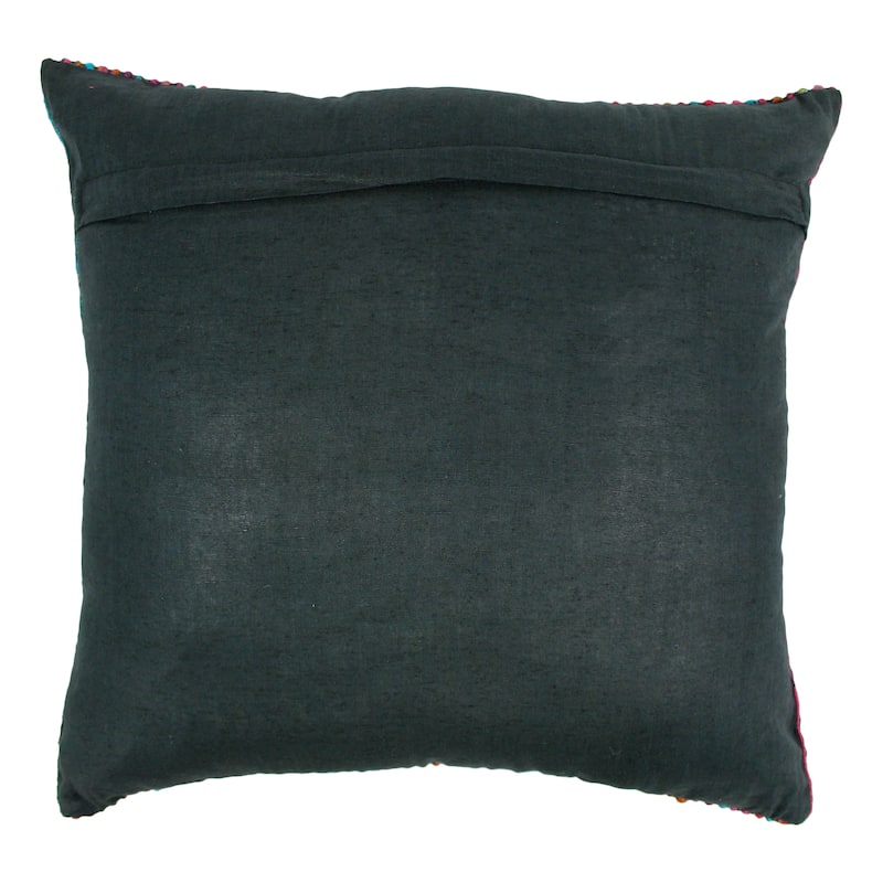 Blazing Needles 20-inch Black Rainbow Yarn Threading Throw Pillow