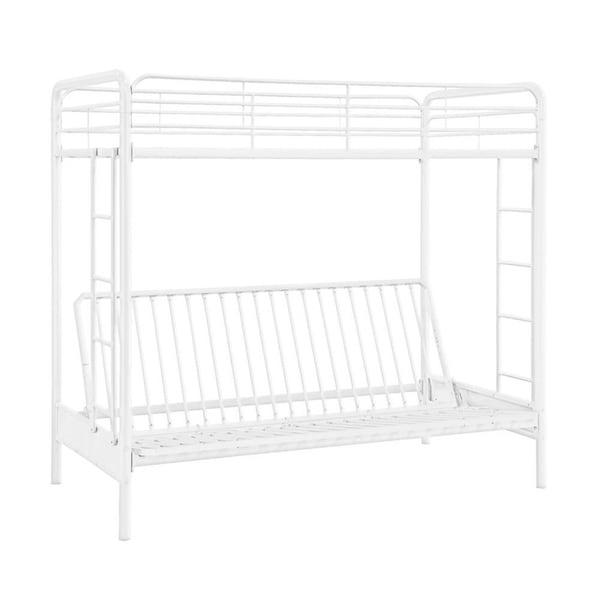 white metal bunk beds twin over full
