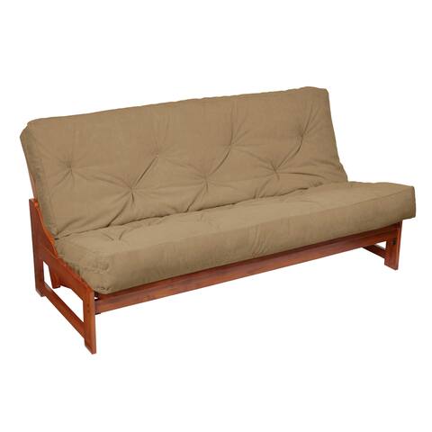 Twin-size Khaki Suede Futon Mattress