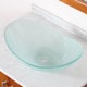 preview thumbnail 6 of 7, Elite Oval-shape Frosted Tempered Bathroom Glass Vessel Sink and Faucet Combo
