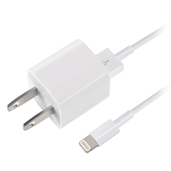 Apple White USB Travel Charger Adapter With 8-pin Lightning Cable ...