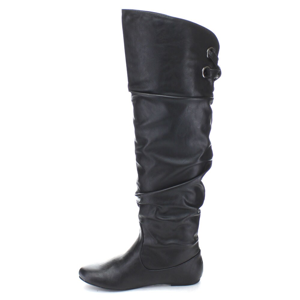 ladies flat knee high boots