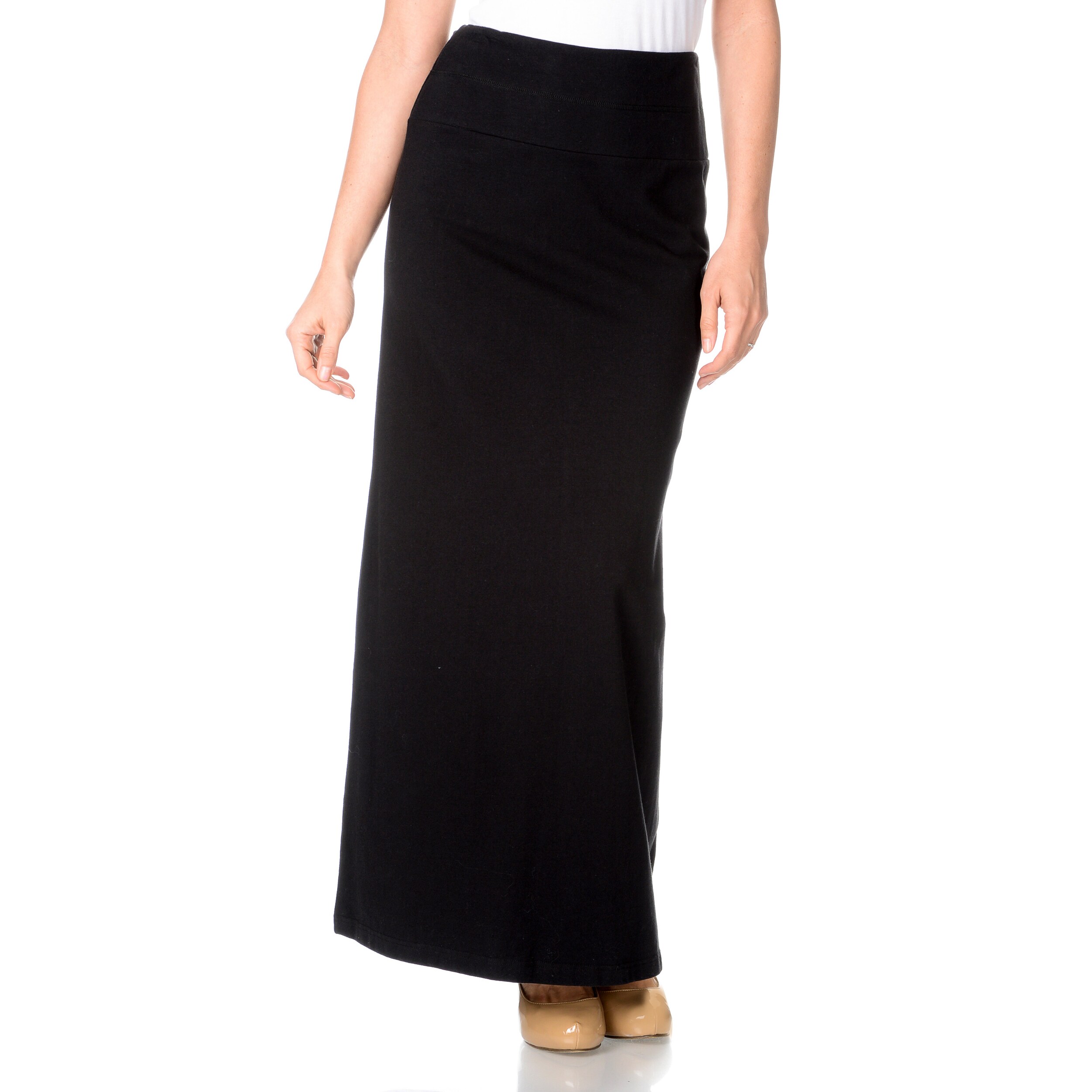 Teez=Her Women's Instant Smooth and Slim Stretch Jersey Full Length Maxi  Skirt with Hidden Smoothing Panel (As Is Item) - Bed Bath & Beyond -  11005705