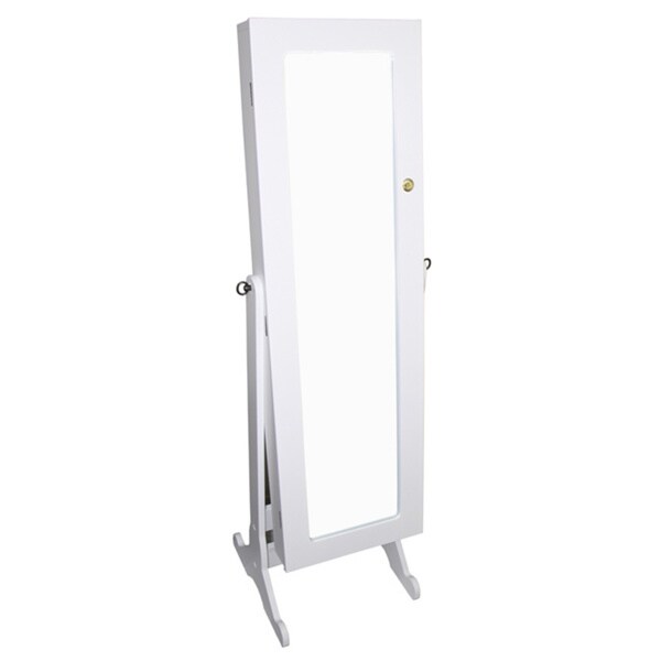 White Standing Storage Mirror Free Shipping Today White Standing Storage Mirror
