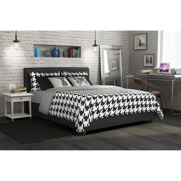 DHP Maddie Black Faux Leather Upholstered Bed