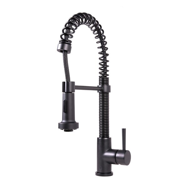 vigo edison matte black pull-down spray kitchen faucet - free vigo edison matte black pull-down spray kitchen faucet - free