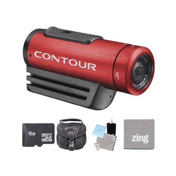 ContourROAM2 Action Camera Red and 16GB SD Card Bundle