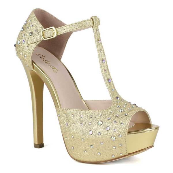 Shop Celeste Women's Alle-01 Ankle Strap Diamond Peep-toe High Heel ...