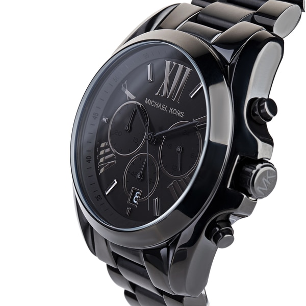 Michael Kors Unisex MK5550 'Bradshaw' Chronograph Black Stainless Steel Watch